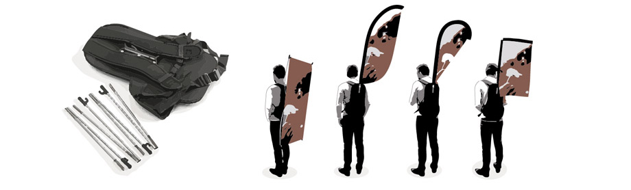 backpack banner Drapeau dorsal