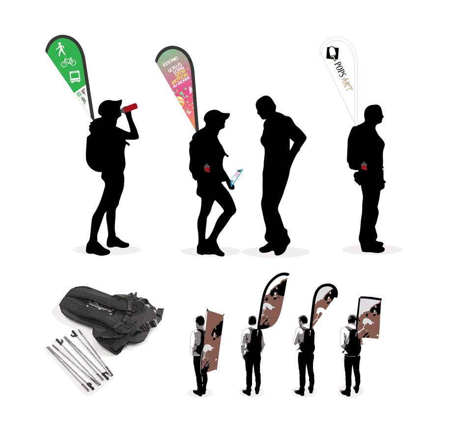 backpack banner Drapeau dorsal